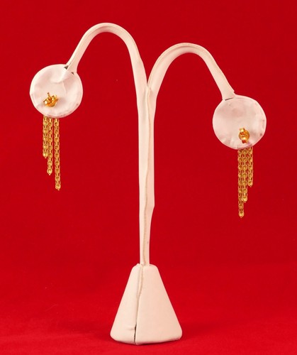 18KT massive Gelbgold Ohrhänger gestempelt 750 4 Gramm massiv Gold 1,5 cm - Bild 2 von 2