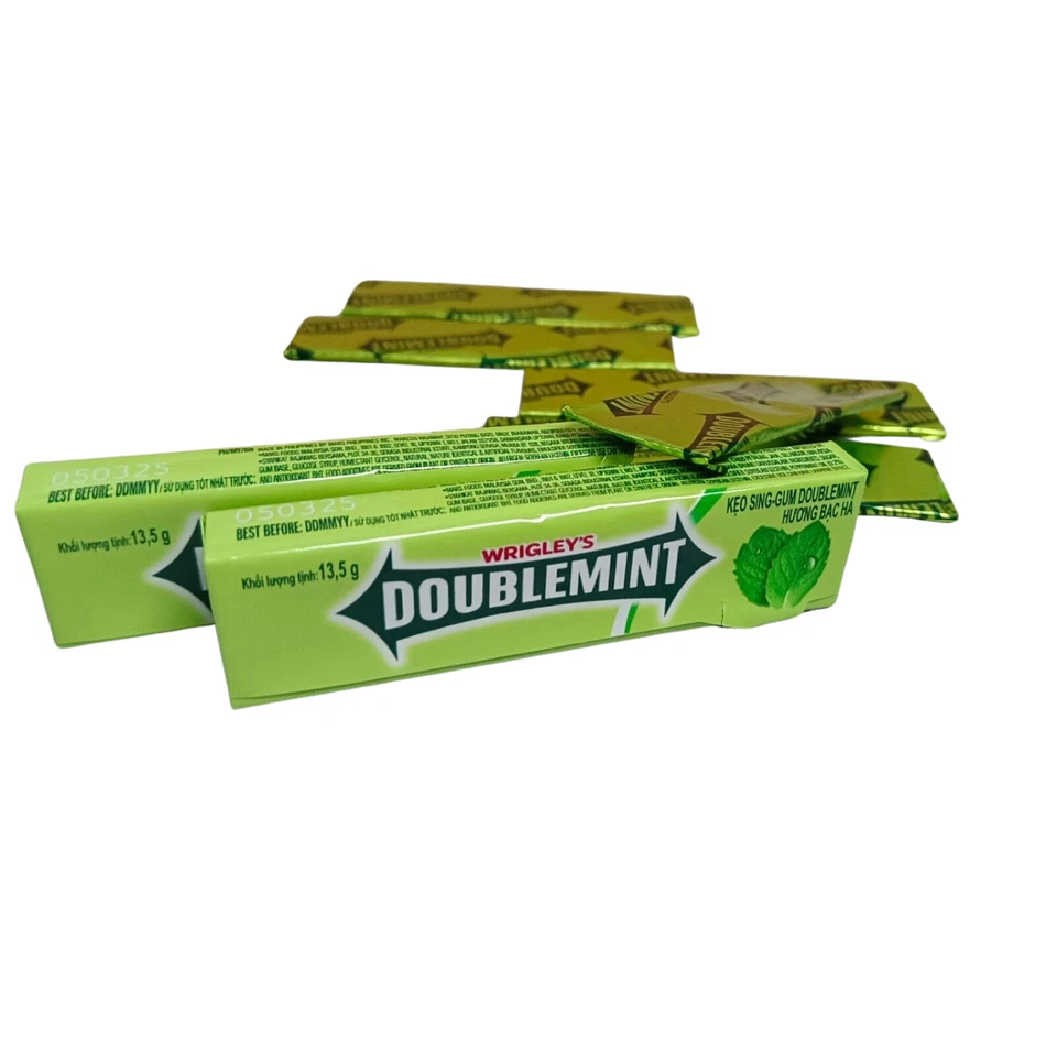 咀嚼口香糖 Wrigley's Doublemint 口香糖,5 粒/包 (20 包) DHL 运送 — 第 2/4 张图片