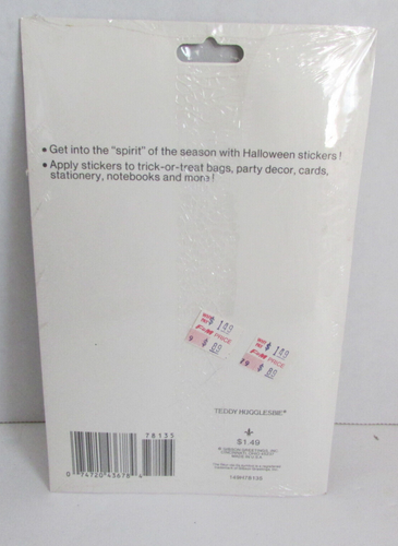 Vintage 1991 Gibson Teddy Hugglesbie Halloween Aufkleber Neu in Verpackung Neu aus altem Lagerbestand - Bild 2 von 2