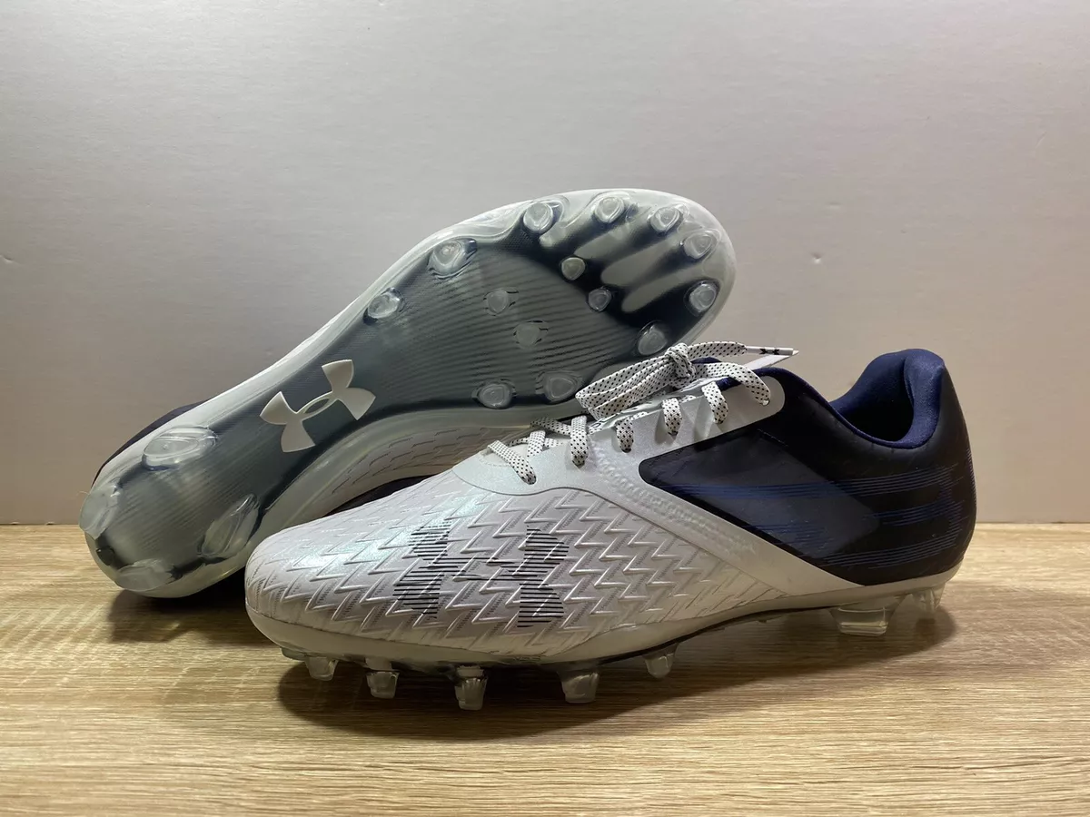 Under Armour Blur Lux MC Men s Size 13.5 Football Cleats White Navy 3023190 401