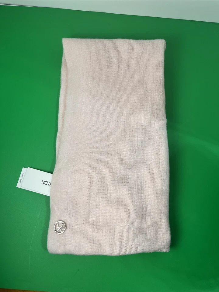 Bufanda Calvin Klein para Macy's Infinity Loop rosa pálido y plata ~ nueva con etiquetas Foto 2 de 4