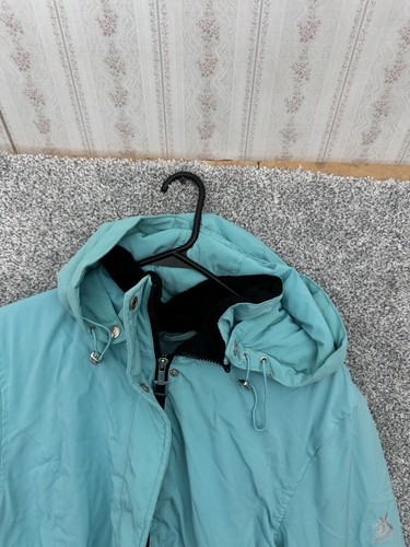 Zero Xposure Winter Coat Womens XL Faux Fur Lined Warm Removable Hood Aqua Blue - Picture 11 of 16
