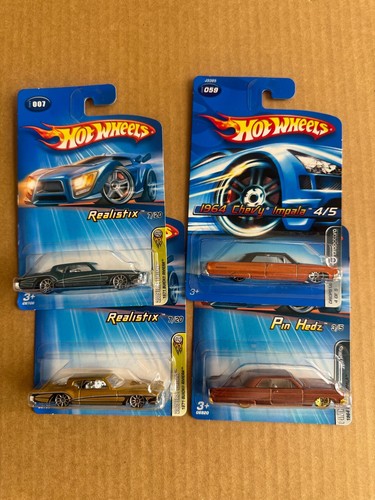 Hot Wheels Lot 4x 1971 Buick Riviera / 1964 Chevy Impala / Pin Hedz E50