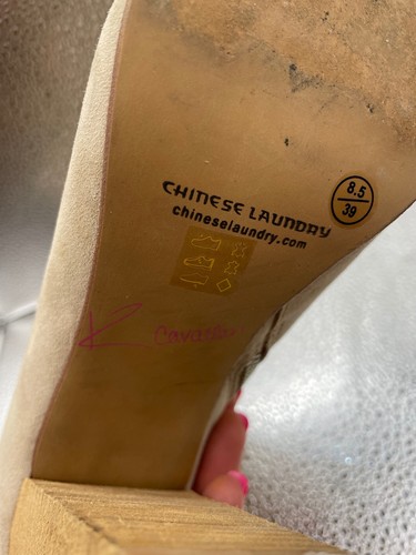 Chinese Laundry x Kristen Cavallari Lace Up Heeled Suede Peep Toe Boot Sz 8.5 - Picture 6 of 10