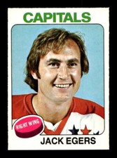 1975 76 O-Pee-Chee #134 Jack Egers Capitals NEAR MINT *9v