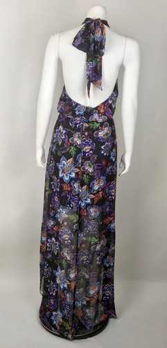 Show Me Your Mumu NWT Karelian Maxi Dress Halter Floral Metallic Elastic Waist - Picture 5 of 7