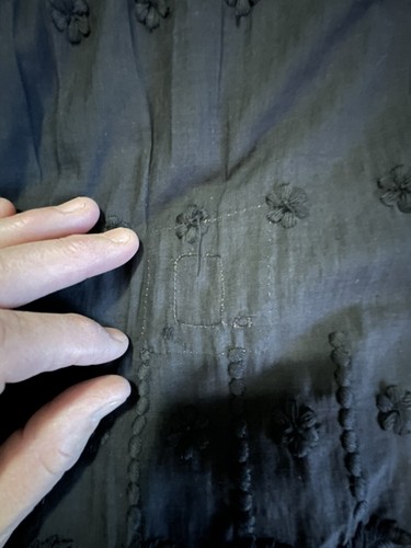 ANTICA GONNA DA PASSEGGIO VITTORIANA NERA RICAMATA COTONE TRASPARENTE 39" COSÌ COM'È 3 metri - Foto 23 di 24