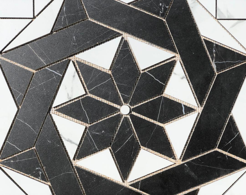 36" x 36" Fliese Medaillon Mosaik Wandbild - Home Depot Marmoroptik Fliesenserie - Bild 2 von 3