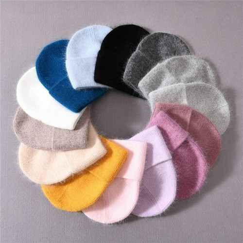 Berretti invernali soffici capelli lunghi cashmere maglia lana calda autunno berretto berretto - Foto 2 di 28