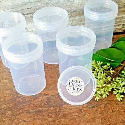 10 Bottle JARS Plastic Container Craft Organizing Hobby 3 oz DecoJars 5314