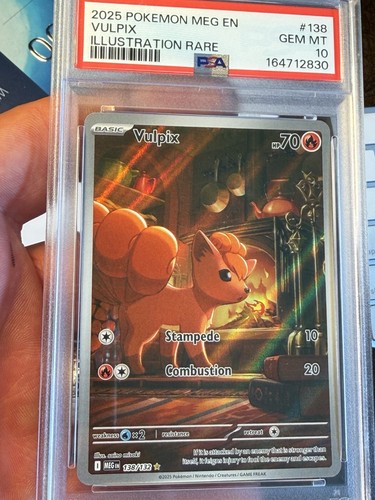 2025 POKEMON MEG EN-MEGA EVOLUTION ILLUSTRATION RARE #138 VULPIX PSA 10 GEM