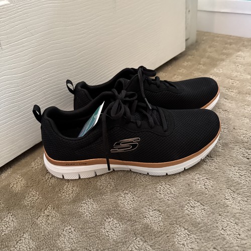 Sneakers stringate Sketchers Flex Appeal 4.0 nero/oro rosa. Tg 8 Nuova! - Foto 7 di 16