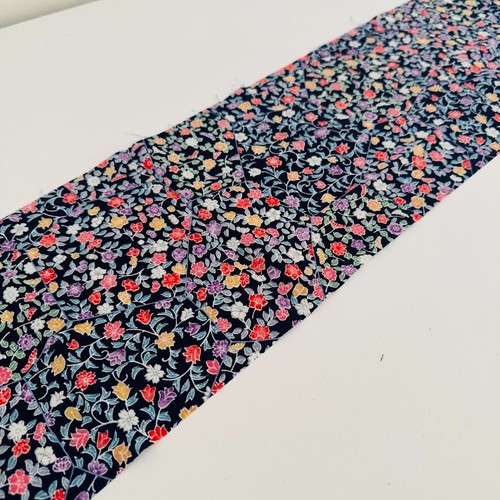 2 for 1 Offer 2 Matching Panels #2411737 Navy Floret Vintage Silk Kimono Fabrics - Picture 2 of 5