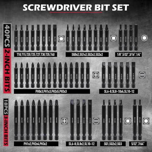Ultimate 232-Piece Screwdriver Bit Set with Ratchet Wrench & Security Bits - Picture 4 of 11