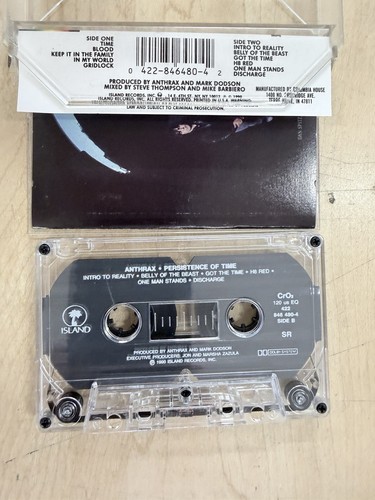 Anthrax Persistence of Time Cassette Tape Thrash Metal Vintage 1990 - Picture 5 of 5