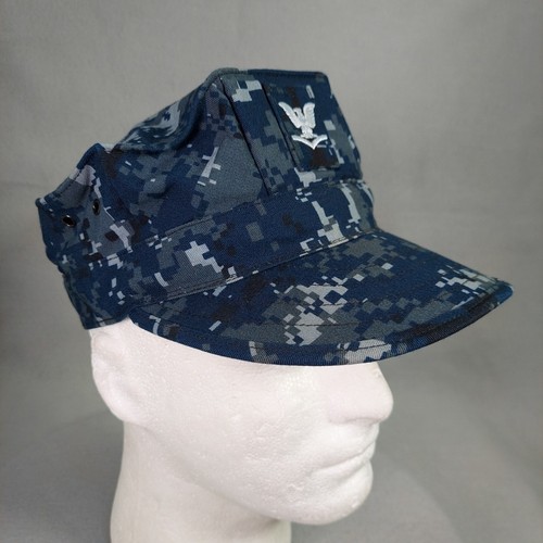 US Navy Utility Hat Cap 8-Point Sz 7 1/4 Blue Digital Camo Work Blueberry Sekri - Picture 6 of 21
