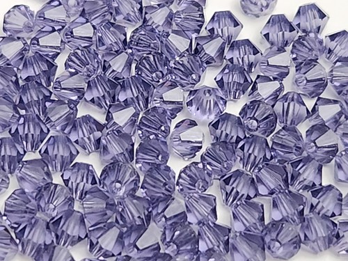 200 x Flieder Kristall Doppelkegel Perlen 4 mm - Bild 1 von 3
