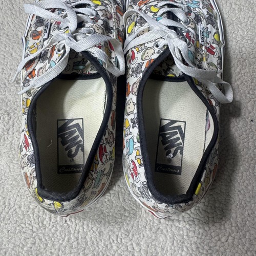 Vans Authentic Schuhe Herren Größe 10 Katzenmotiv maßgeschneidert Canvas niedrig Skate Sneaker - Bild 5 von 11