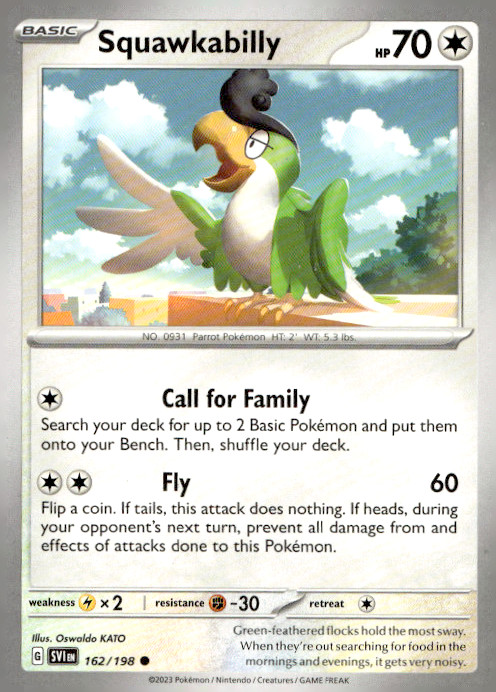 Squawkabilly 162/198 Common Regular SV01: Scarlet & Violet Base Set NM