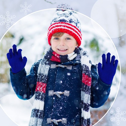 24 Pairs Kid's Gloves Winter Warm Stretchy Knitted Gloves Bulk Winter Finger ... - Picture 5 of 8