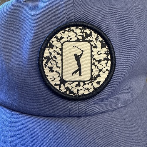 PGA Tour Course Essentials Classic Cap Hat With Floral Patch Blue Golf Hat New - Picture 4 of 4