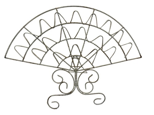 Fan Shaped White Metal Wire Table Top Photo Card Holder Cottage Core Shabby Chic
