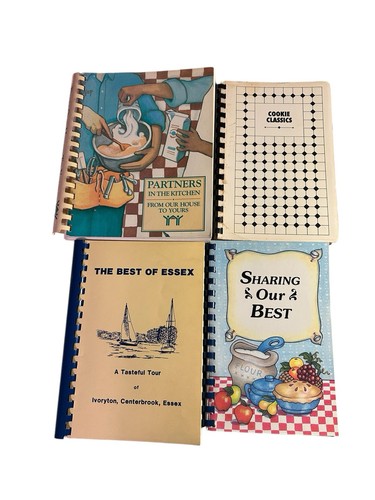 4 Vintage Cookbooks Community Spiral Bound Lot Fundraisers Cook Books Regional
