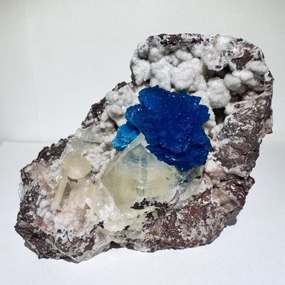 Rare 3.6  Museum Quality Cavansite, Calcite, Stilbite Crystal Ex Makki - Wagholi