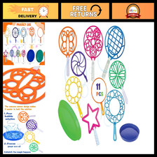 11pc Bubble Wands Set - Giant Bubbles Kit for Kids Adults, 9 Extra Wide Wands,