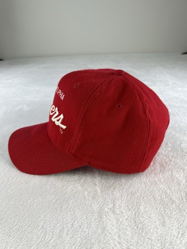 VTG 90’s Philadelphia 76ers Sports Specialties Wool Script Sixers Snapback Hat - Picture 4 of 13