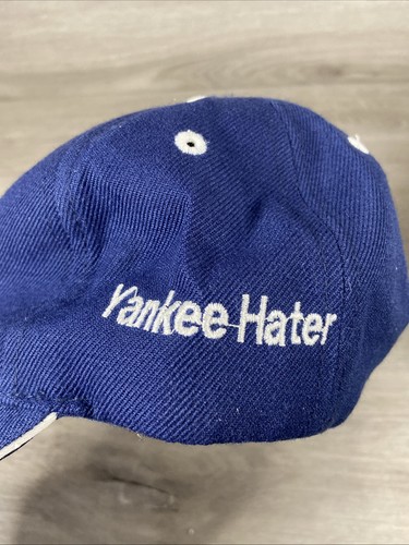 Gorra de béisbol Yankee Hater azul gancho acrílico correa Yankees Red Sox usada en excelente estado - Imagen 6 de 6