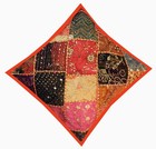 24" TRADITIONAL SARI BEADS SEQUIN THROW CUSHION PILLOW COVER CHRISTMAS GIFT