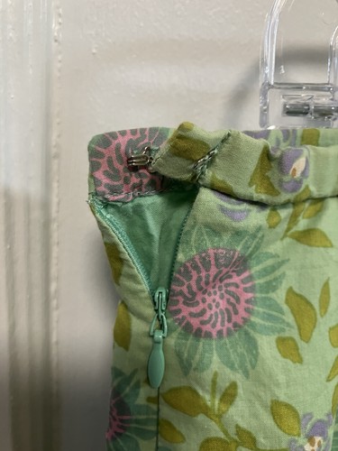 Gonna verde Garnet Hill floreale linea A taglia 8 Fairy Cottagecore 100% cotone - Foto 7 di 7