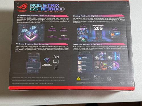 NEW Sealed ASUS - ROG Strix GS-BE18000 Tri-Band Wi-Fi 7 Gaming Router - Black - Picture 2 of 16