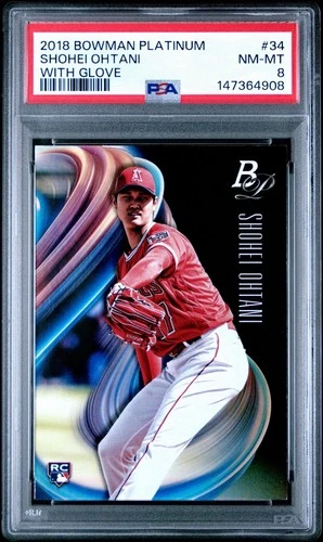2018 Topps Bowman Platinum Shohei Ohtani Rookie Card #34 Angels PSA 8