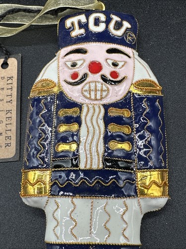 TCU Kitty Keller Christmas Ornament Texas Christian University Purple Nutcracker - Picture 4 of 7