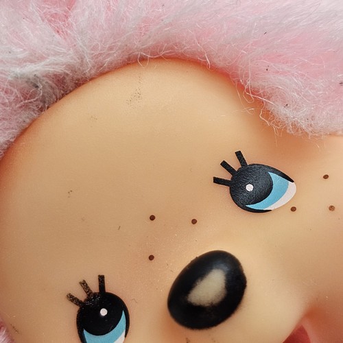 Muñeco de peluche Monchhichi Sekiguchi Sakura rosa flor de cerezo RARO 7" - Imagen 3 de 19