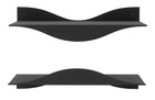 Metal Shelves Waves Set Of 2, Black Modern Floating 100% Steel 15lb Capacity
