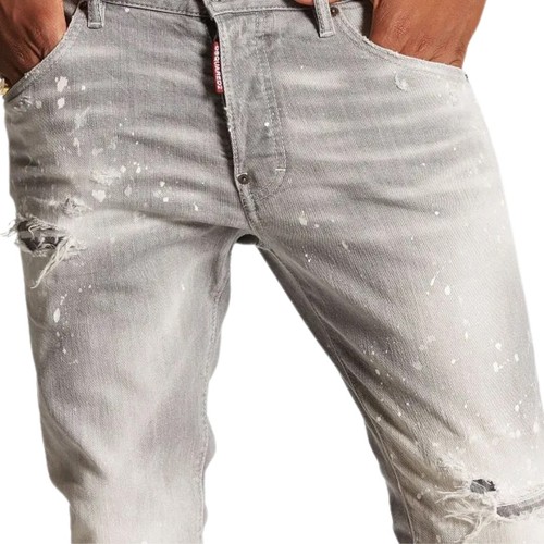 Dsquared2 Skater Jean Paint Splatter Light Grey Wash Jeans - Picture 4 of 4