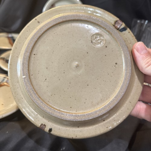 Eric Norstad Mid Century Pottery Set Of 6 Salad Plates 7 1/4 In - Picture 10 of 14