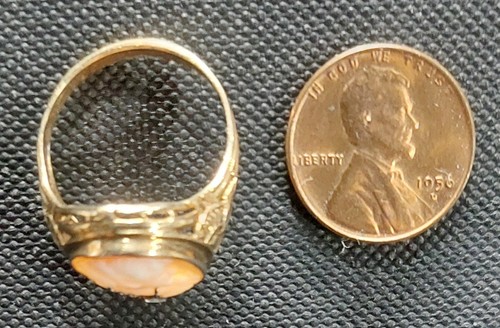 ViNtAge Estate Jewelry SOLID 14k Yellow GOLD Cameo Ring 3Grams Size 7, Excellent - Picture 9 of 9