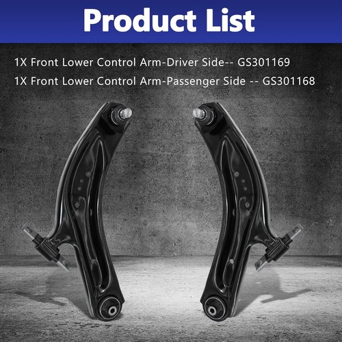 Front Lower Control Arms w/Ball Joints for Rogue 2014-2019 Rogue Sport 2017-2019 - Picture 8 of 10