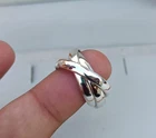Handmade 925 Sterling Silver 3-Band Rolling Ring, Meditation Ring All Size