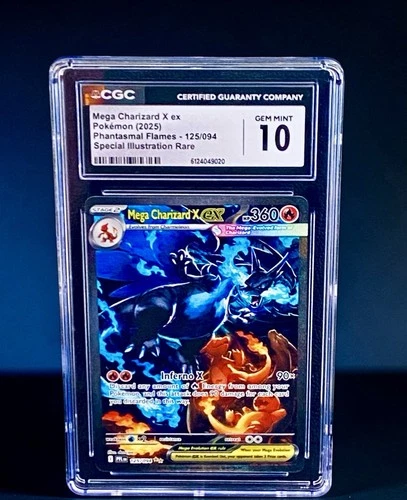 Pokemon Mega Charizard X Ex #125/094 CGC 10/ Phantasmal Flames 🔥