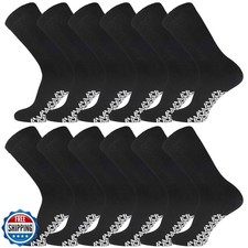 12 Pairs of Non-Skid Diabetic Crew Socks, Non Binding Top Therapeutic Cotton