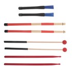  Wood Drum Sticks: Drum Sticks Mallets Brushes Set Percussion Instrument