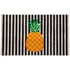 Northlight Ivory Orange Pineapple Striped Natural Coir Outdoor Doormat 18" x 30"