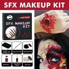 Halloween Makeup Kit Special Effects Scar Wax Fake Blood Zombie Costume Kit