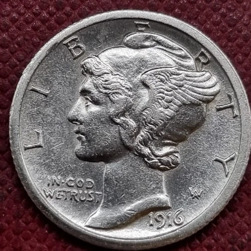 1916 S Mercury Dime 10c BU UNC #98730