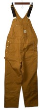 Carhartt Duck Bib Overalls Men  s Size 40x30 R01-BRN Double Knee Carpenter